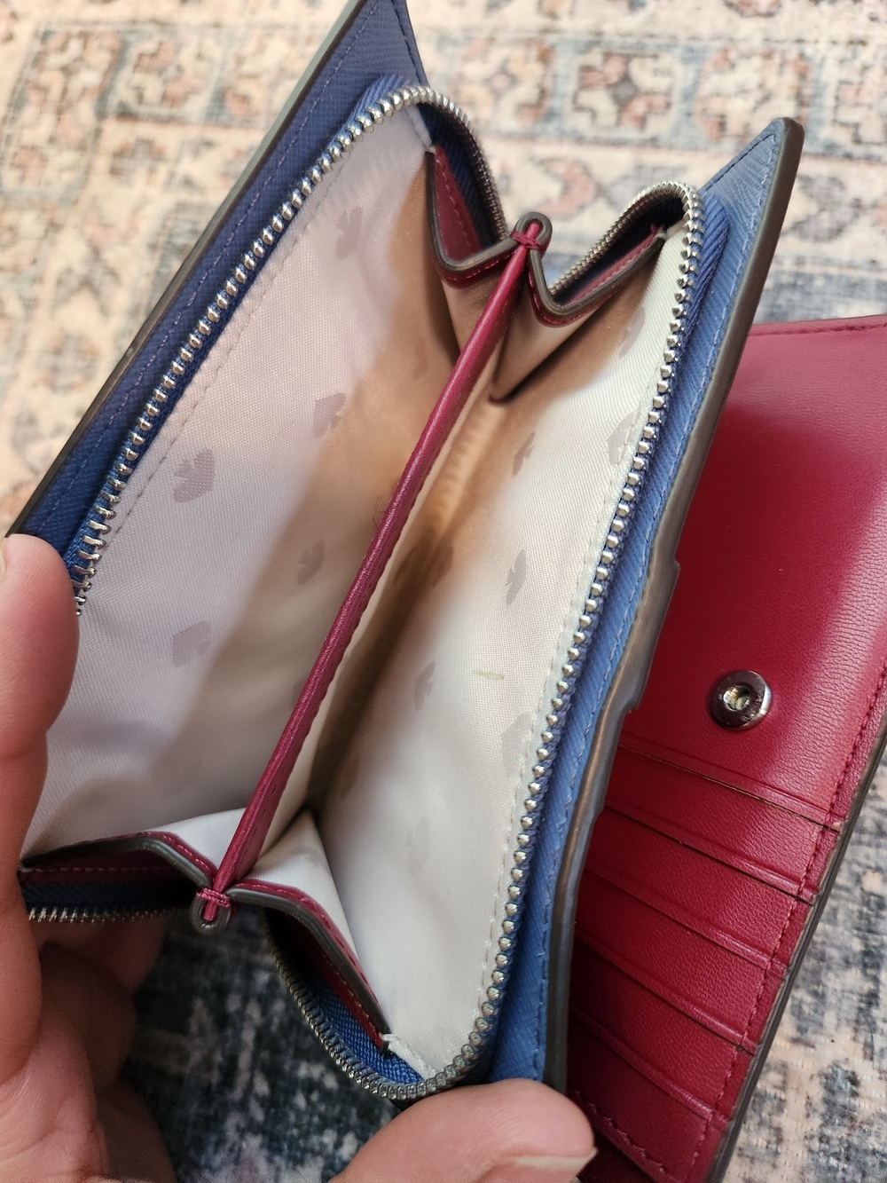 kate spade lilac and blue double-tone zip wallet - Picture 6 of 7